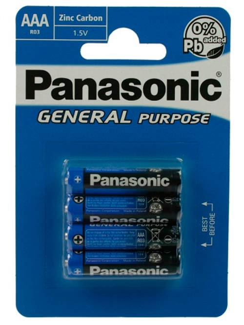 Panasonic R03 4xAAA batterijen