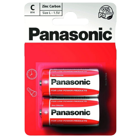 Panasonic Zink Koolstof C Batterijen - 2 stuks