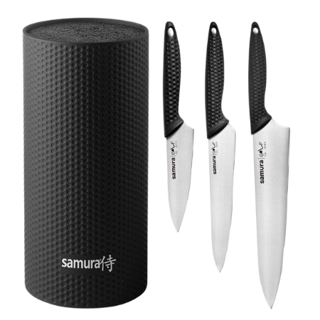 Samura SG-04 Golf Messenblok met Drie Messen - 4 stuks