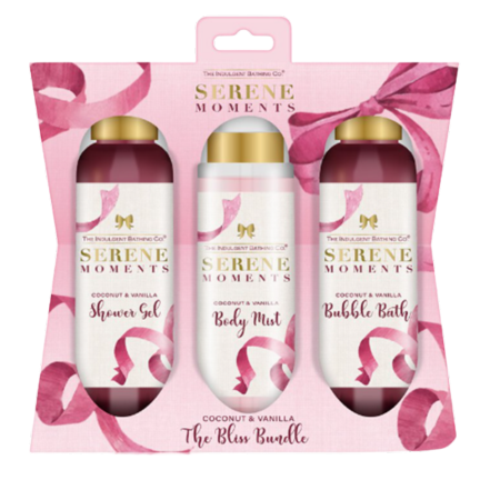 Serene Moments Coconut & Vanilla Bliss Bundle Bath Set – 3 stuks