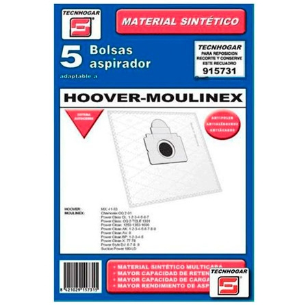 Tecnhogar Hoover-Moulinex Stofzuigerzakken - 5 stuks