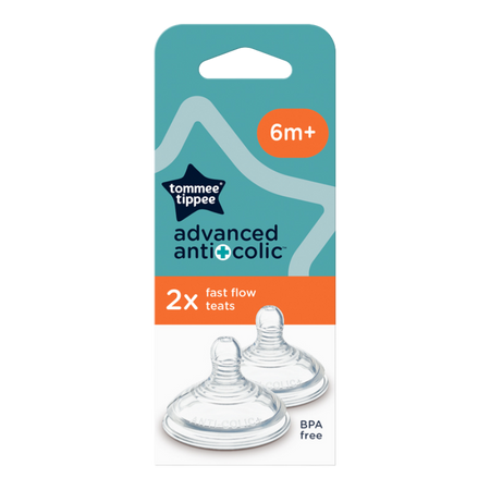 Tommee Tippee Advanced Anti-Colic Fast Flow 6+ Maanden Speen – 2 stuks