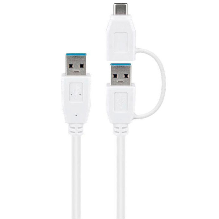Goobay USB 3.0 kabel met USB-A naar USB-C adapter - 0 5 meter