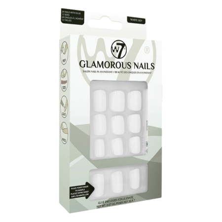 W7 Glamorous Nagels Wit Lelie - 24 stuks