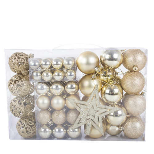 Gouden Kerstballenset Met Ster Voor De Kerstboom